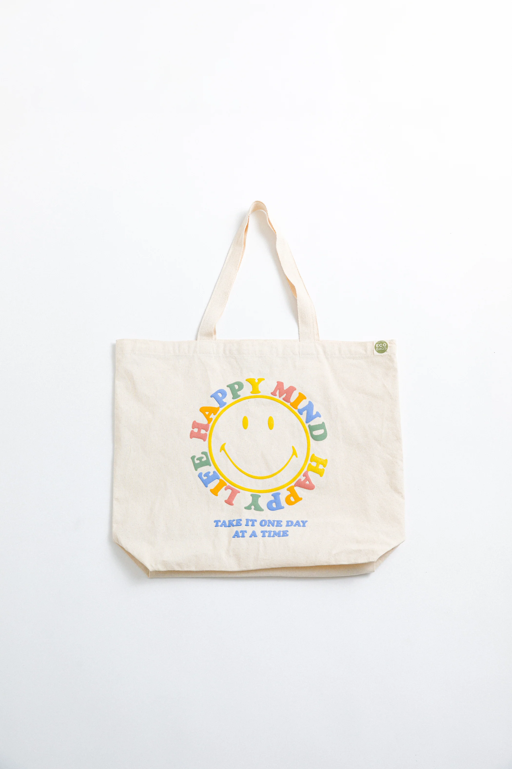Smiley Happy Mind Recycled Tote - Image 3